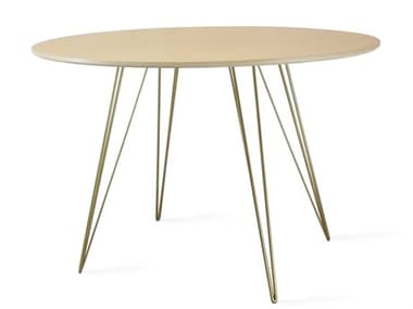 Tronk Design Williams Table Collection 46" Oval Wood Brassy Gold Dining TROWILDINMPLSMOVLGD