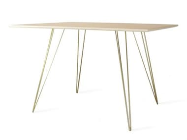 Tronk Design Williams Table Collection 46" Rectangular Wood Brassy Gold Dining TROWILDINMPLSMRECGD