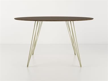 Tronk Design Williams Table Collection 54" Oval Wood Brassy Gold Dining TROWILDINWALLGOVLGD