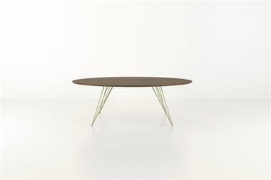 Tronk Design Williams Table Collection 46" Oval Wood Brassy Gold Dining TROWILDINWALSMOVLGD