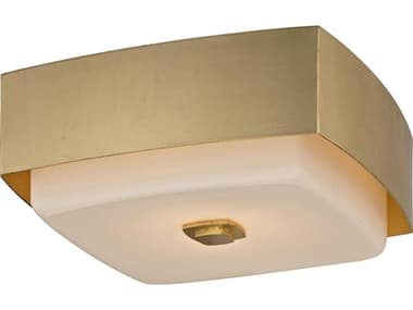 Troy Lighting Allure 13" 2-Light Gold Leaf Glass Geometric Flush Mount TLC5671
