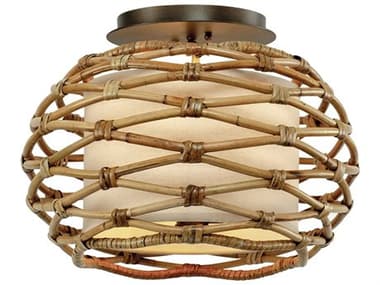 Troy Lighting Balboa 3-Light Bronze Drum Globe Flush Mount TLC6740