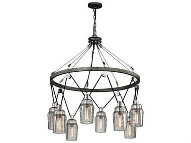 Troy Lighting Citizen 8-Light Graphite Gray Glass Cylinder Pendant TLF5998