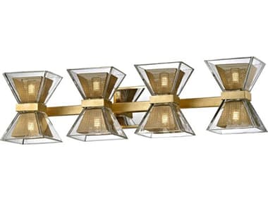 Troy Lighting Expression 7" Tall 8-Light Gold Leaf Glass LED Vanity Light TLB5804