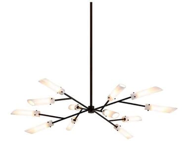 Troy Lighting High Line 12-Light Dark Bronze Glass Candelabra Chandelier TLF7228