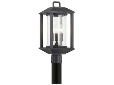 Troy Lighting Mccarthy Weathered Graphite 3-light Glass Outdoor Post Light TLP7285