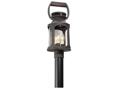 Troy Lighting Old Trail Centennial Rust Three-Light 8'' Wide Outdoor Post Light TLP4515