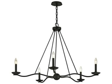 Troy Lighting Sawyer Forged Iron Five-Light 40'' Wide Chandelier TLF6305