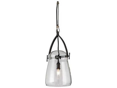 Troy Lighting Silverlake 8" 1-Light French Iron Black Glass Bell Mini Pendant TLF5224