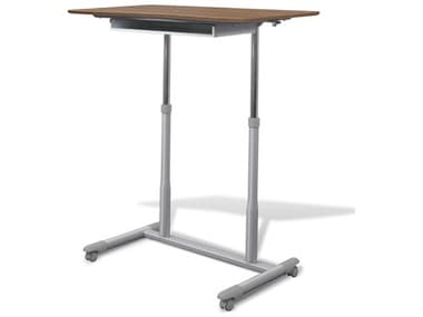 Unique Furniture 200 Series Walnut 37.5'' x 20.5'' Height Adjustable & Mobile Standing Desk JE205WAL