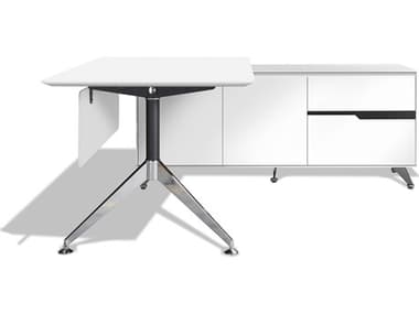 Unique Furniture 400 Series 77" White L-Shaped Desk JE481WH