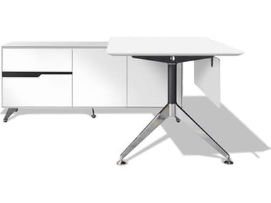 Unique Furniture 400 Series 77" White L-Shaped Desk JE482WH