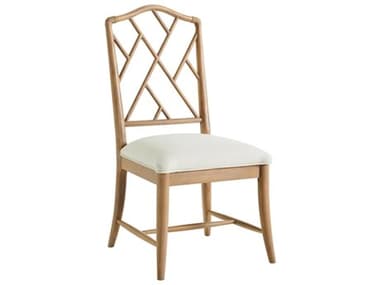 Universal Furniture Chippendale Oak Wood Natural Fabric Upholstered Side Dining Chair UFU099A634P