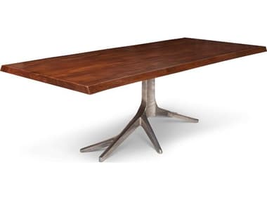 Urbia Ie Series 94" Rectangular Wood Mahogany Antique Nickel Dining Table URBIETRUNKDT