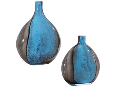 Uttermost Adrie Deep Cobalt / Black Vase (Set of 2) UT17741