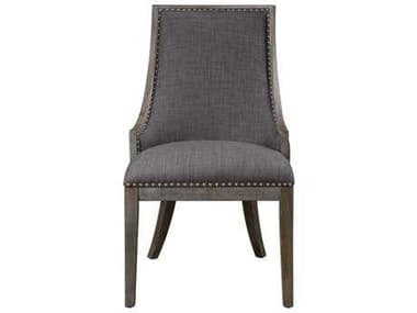 Uttermost Aidrian Charcoal Gray Linen Dining Arm Chair Chair UT23305