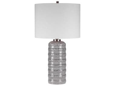 Uttermost Alenon Light Gray Round Drum Hardback Shade Buffet Lamp UT283541