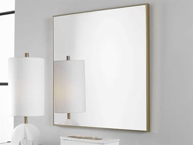 Uttermost Alexo Brushed Gold 28'' Wide Square Wall Mirror UT09715