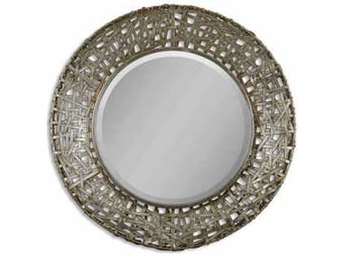 Uttermost Alita 32 Round Champagne Woven Metal Wall Mirror UT11603B
