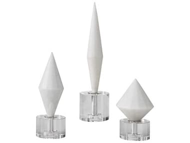 Uttermost Alize White / Crystal Sculpture (Set of 3) UT17580