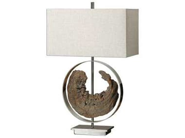 Uttermost Ambler Polished Nickel & Driftwood Table Lamp UT270721