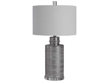 Uttermost Anitra Metallic Silver Leaf / Brushed Nickel One-Light Buffet Lamp UT282631
