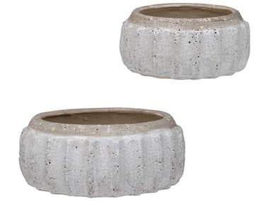Uttermost Azariah Distressed Cream / Beige Decorative Plate Bowls (Set of 2) UT17763