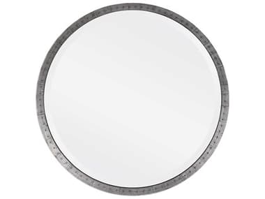 Uttermost Bartow Distressed Silver 33'' Wide Round Wall Mirror UT09645