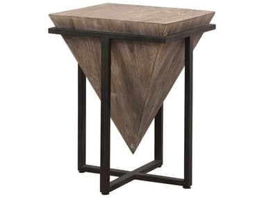 Uttermost Bertrand 18" Square Wood Gray Wash Aged Black End Table UT24864
