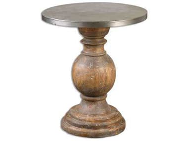 Uttermost Blythe 22 Round Wooden Pedestal Table UT24491