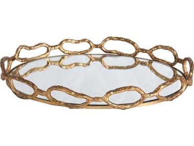 Uttermost Gold Leaf Cable Chain Mirrored Tray UT17837