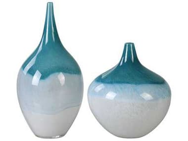 Uttermost Carla Teal Green & White Vases (Two-Piece Set) UT20084