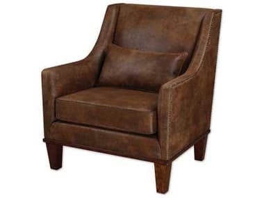 Uttermost Clay 32" Brown Leather Accent Chair UT23030