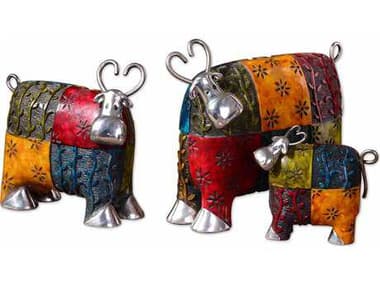 Uttermost Colorful Cows Metal Figurines (3 Piece Set) UT19058