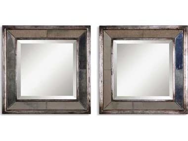 Uttermost Davion Squares 18 x 18 Silver Wall Mirrors (2 Piece Set) UT13555B