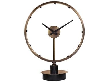 Uttermost Davy Antique Brushed Brass / Aged Black Clock UT06459
