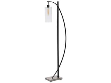 Uttermost Gateway Matte Black 1-light Glass Floor Lamp UT284231