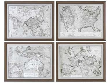 Uttermost Grace Feyock World Maps Framed Prints (Set of Four) UT33639