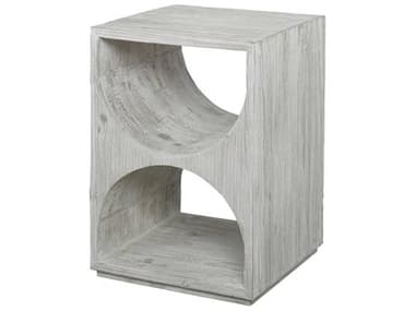 Uttermost Hans Distressed Ivory 18'' Wide Square End Table UT24969