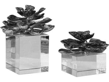 Uttermost Indian Lotus Metallic Silver Flowers (Set of Two) UT20158