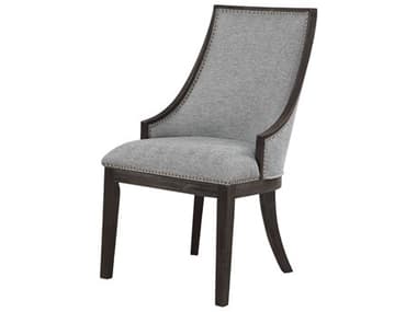Uttermost Janis Birch Wood Ebony Fabric Upholstered Side Dining Chair UT23481