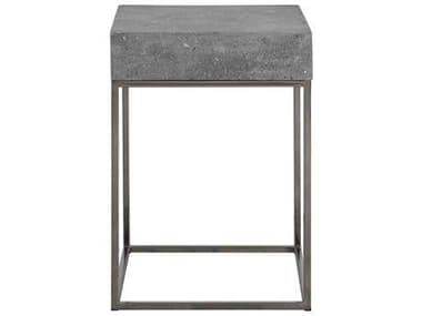 Uttermost Jude 14" Square Stone Concrete Stainless Steel End Table UT24735