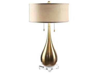 Uttermost Lagrima Plated Brushed Brass Round Hardback Drum Table Lamp UT270481