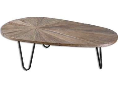 Uttermost Leveni 51 x 27 Oval Wooden Gray Coffee Table UT24459