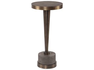 Uttermost Masika 10" Round Stone Natural Gray End Table UT24863