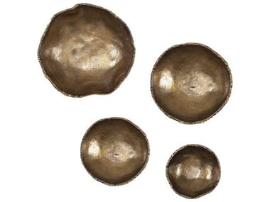 Uttermost Lucky Coins Vintage Brass Metal Wall Bowls (Set of 4) UT04299