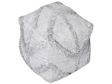 Uttermost Olfen 18" Gray Fabric Upholstered Pouf UT23957