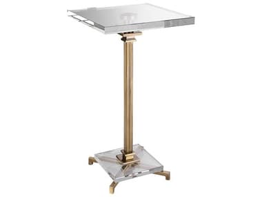 Uttermost Richelieu Brushed Brass 12'' Wide Square Pedestal Table UT25142
