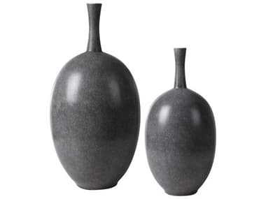 Uttermost Riordan Marble Black Vase (Set of 2) UT17711