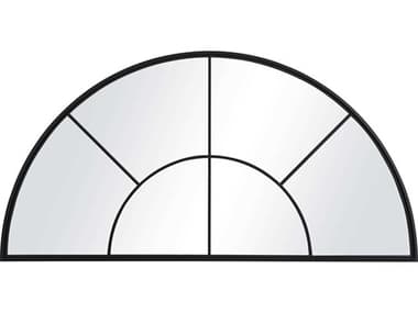 Uttermost Rousseau Black 60''W x 30''H Window Arch Wall Mirror UT09733